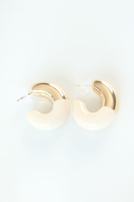 CCB Cream Gold Two-Tone Earrings