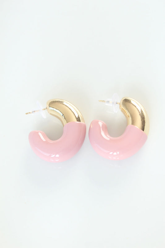 CCB Dusty Rose Gold Double Color Earrings