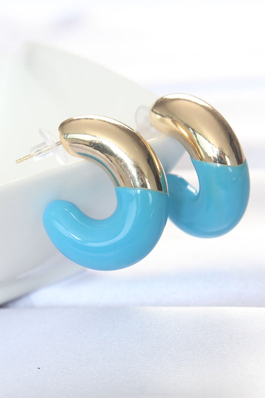 CCB Blue Gold Double Color Earrings