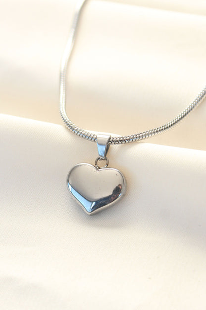 316L Steel Silver Color Heart Necklace