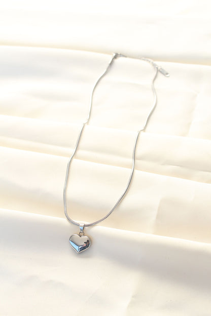 316L Steel Silver Color Heart Necklace