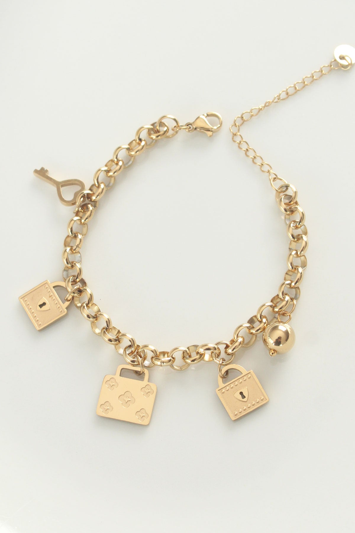 316L Steel Gold Color Mixed Accessory Oval Chain Bracelet