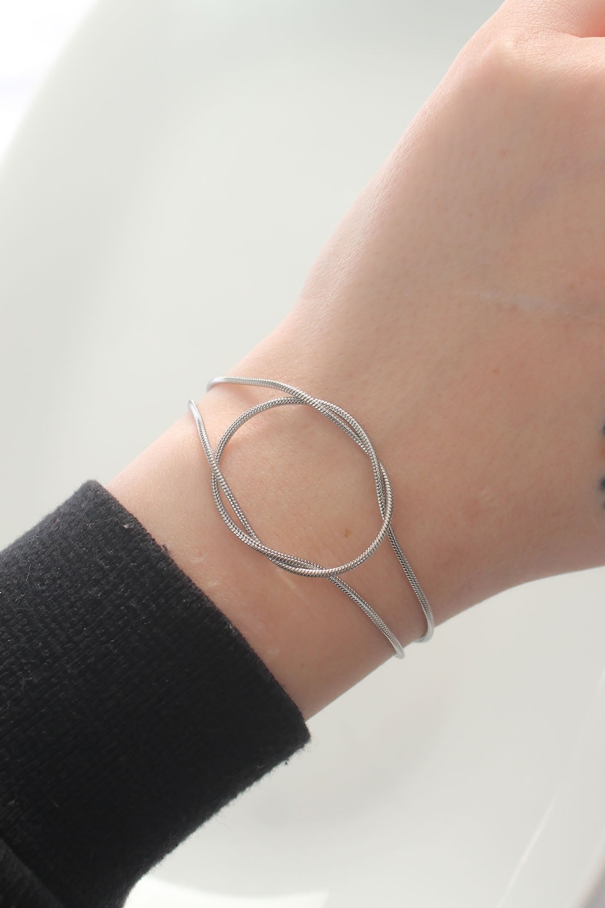 316L Steel Silver Color Knot Model Bracelet