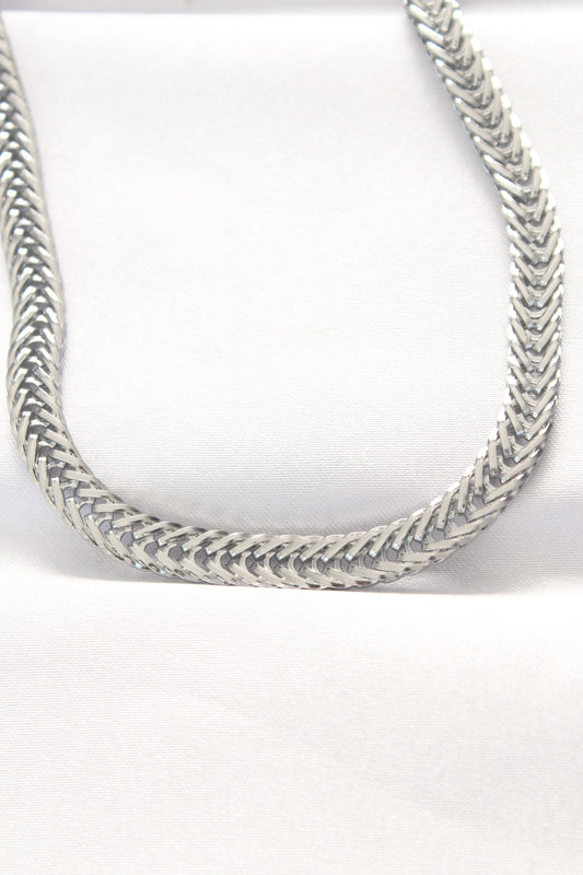 316L Steel Silver Color Herringbone Chain Necklace