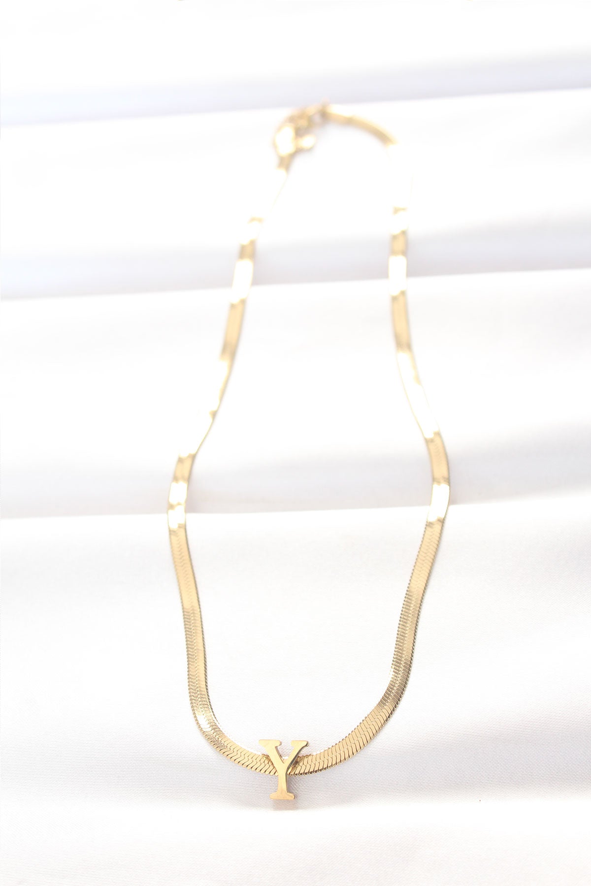 316L Steel Y Letter Gold Color Italian Chain Necklace