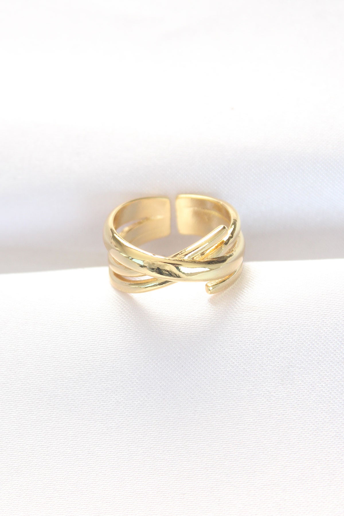 Thick Gold Color Adjustable Ring