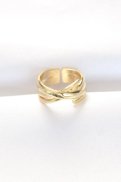 Thick Gold Color Adjustable Ring