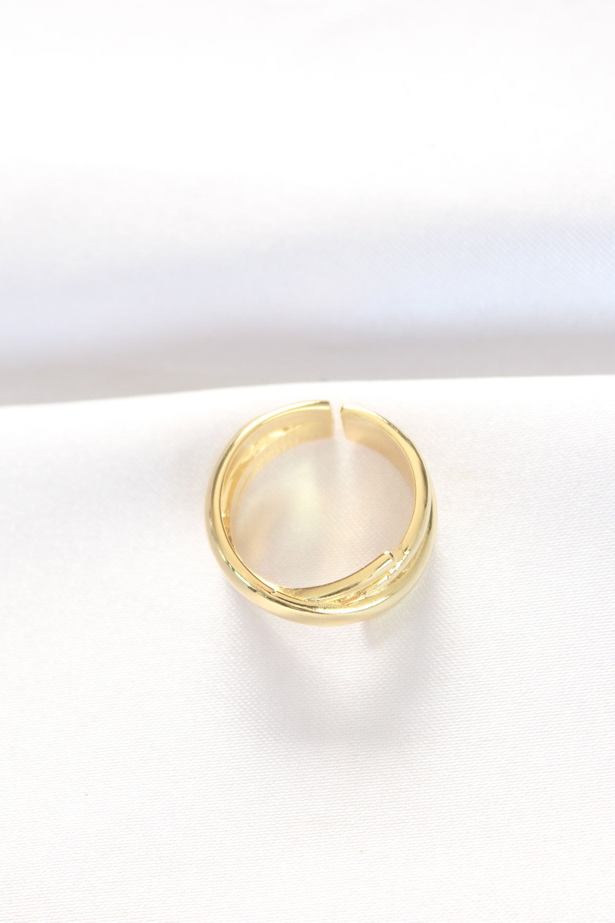 Thick Gold Color Adjustable Ring