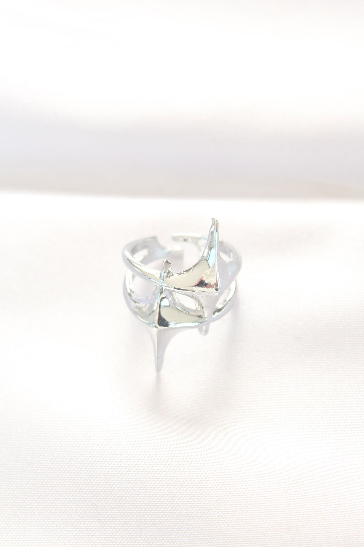Star Model Silver Color Adjustable Ring