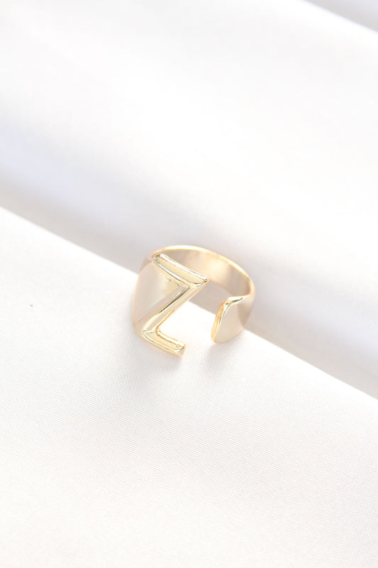Z Letter Gold Color Adjustable Ring
