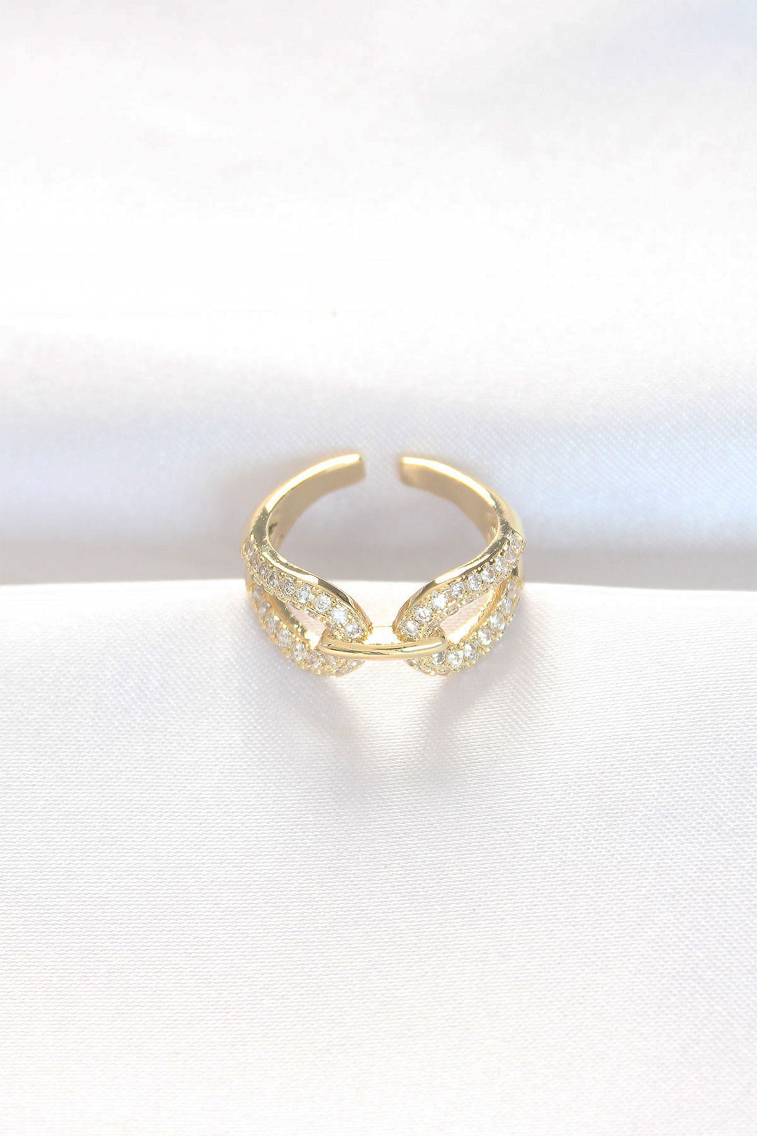 Zircon Stone Gold Color Adjustable Ring