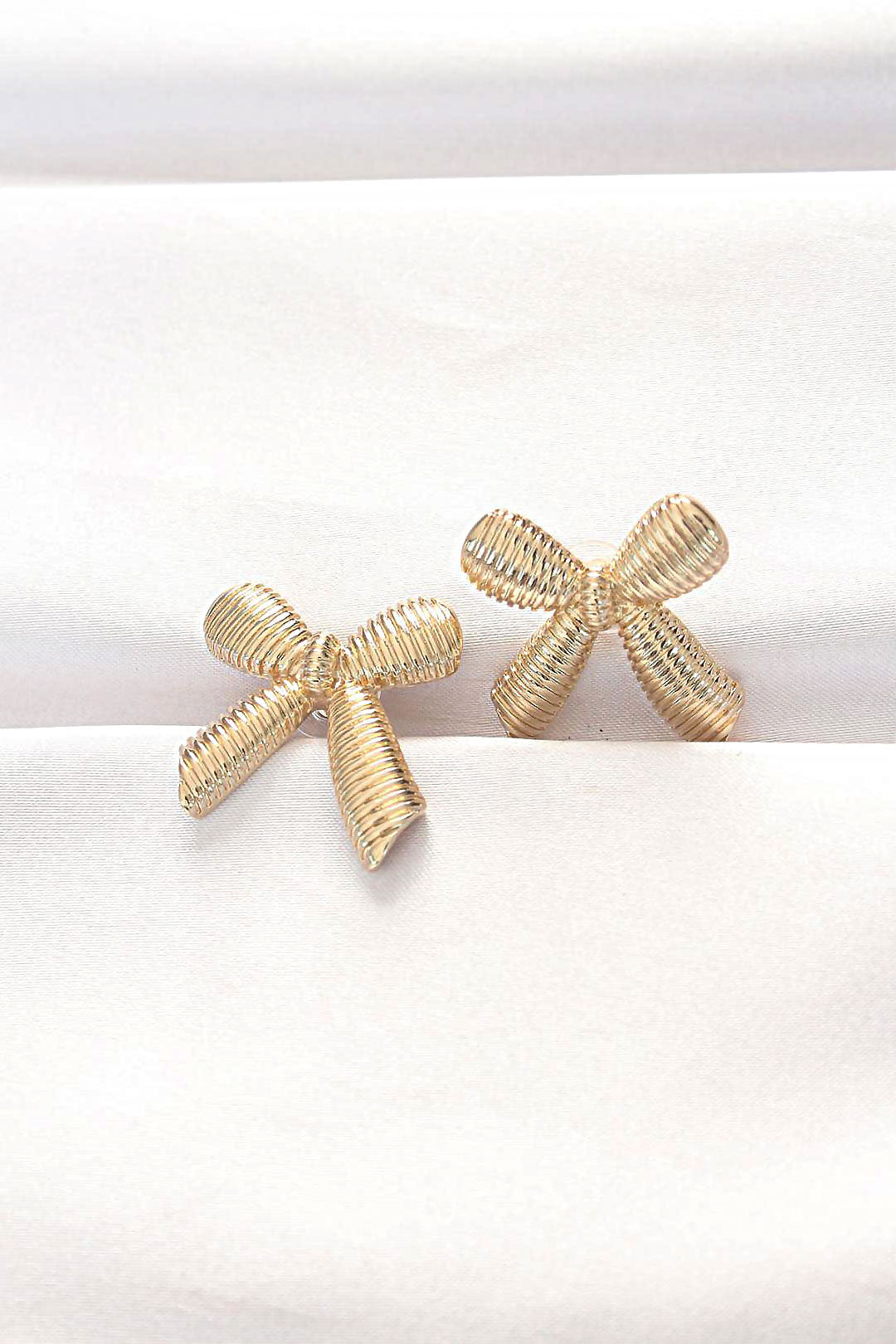 Brass Gold Color Bow Earring