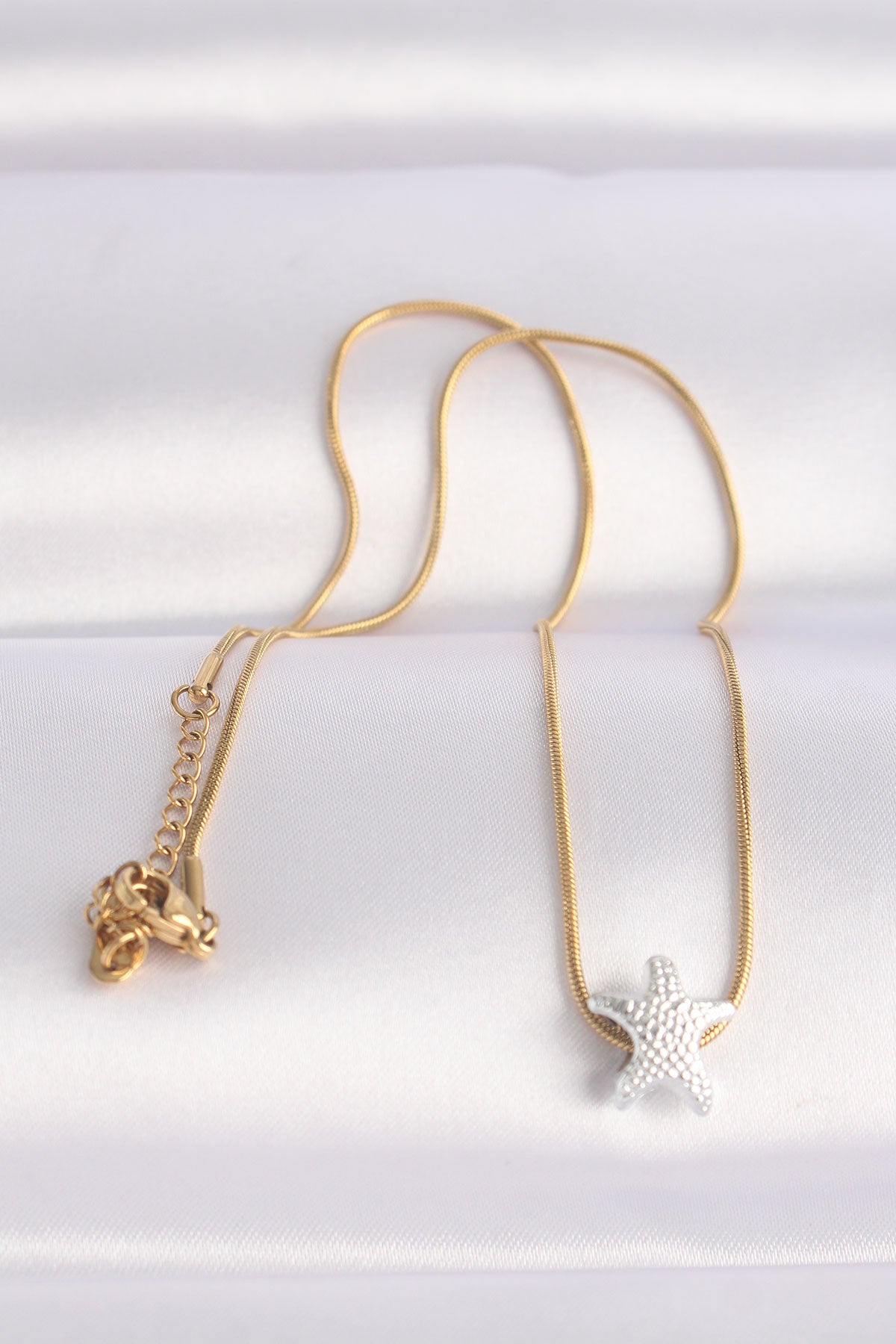316L Steel Chain Gold Color Chain Silver Color Starfish Design Necklace