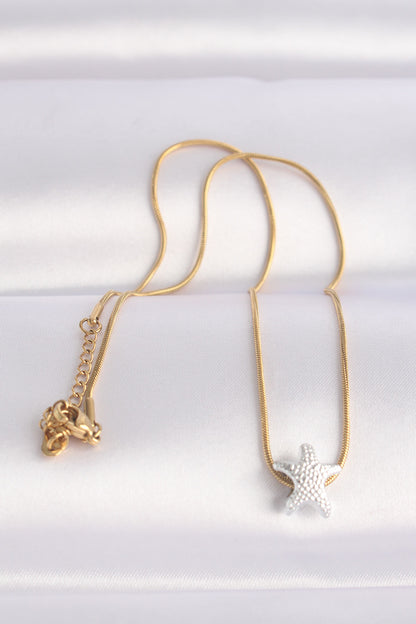 316L Steel Chain Gold Color Chain Silver Color Starfish Design Necklace