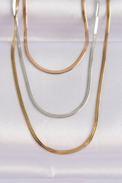 316L Steel 3 Color Italian Chain Multi Necklace