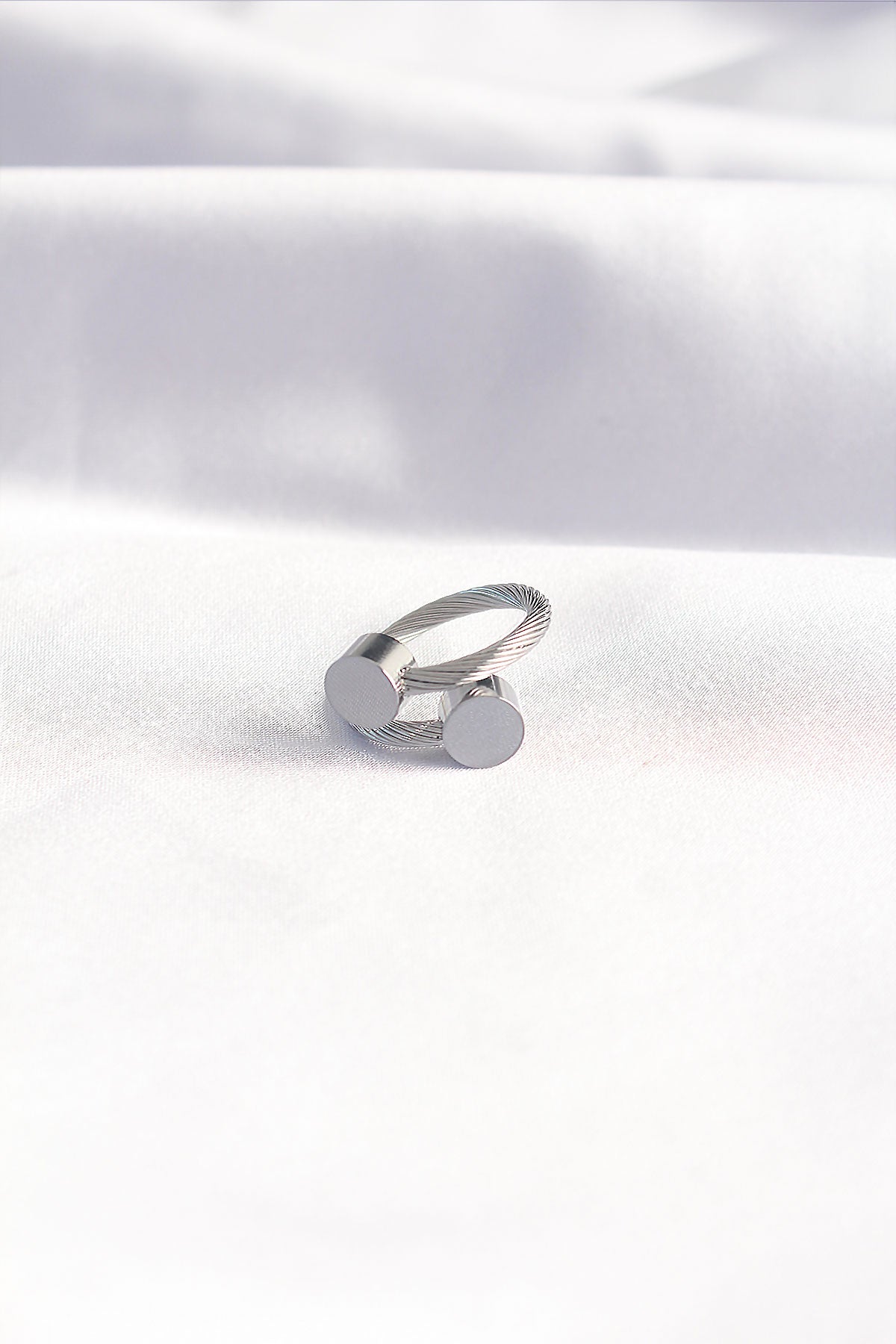 316L Steel Silver Color Oval Accessory Twist Model Bracelet and Ring Combination