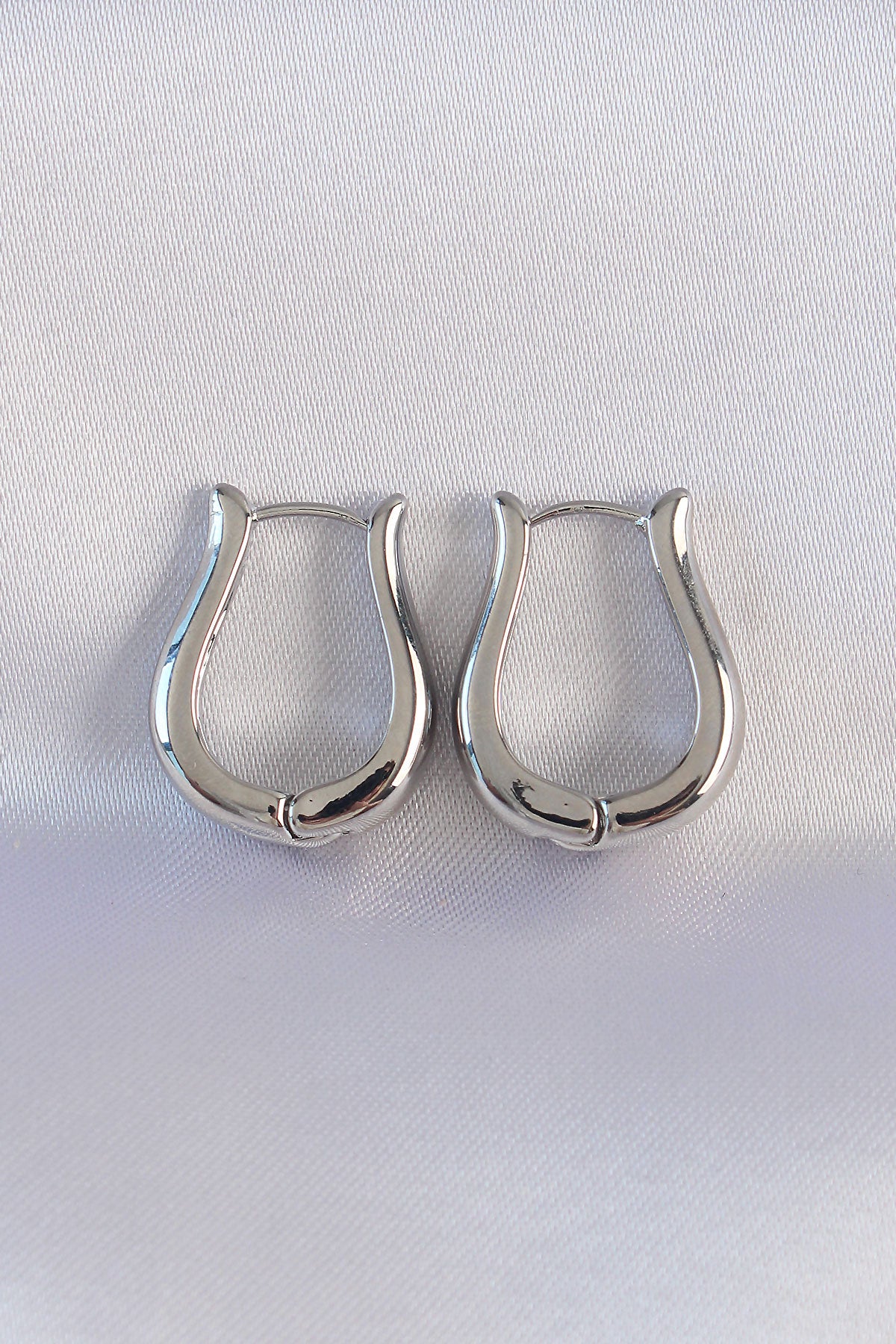 Brass Silver Color Hollow Rose Earrings