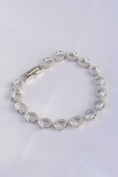 Vip Series Brass Zircon Stone Silver Color Barley Model Bracelet