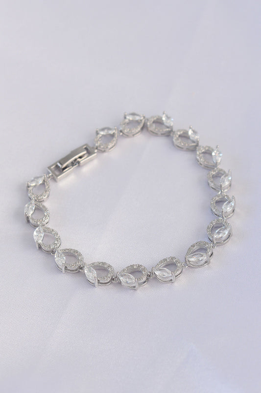Vip Series Brass Zircon Stone Silver Color Barley Model Bracelet