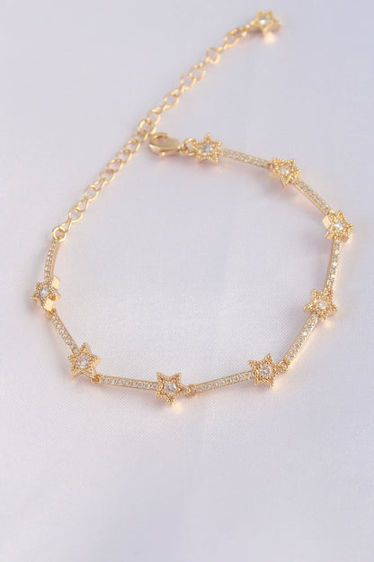 VIP Series Brass Zircon Stone Gold Color Halley Model Bracelet