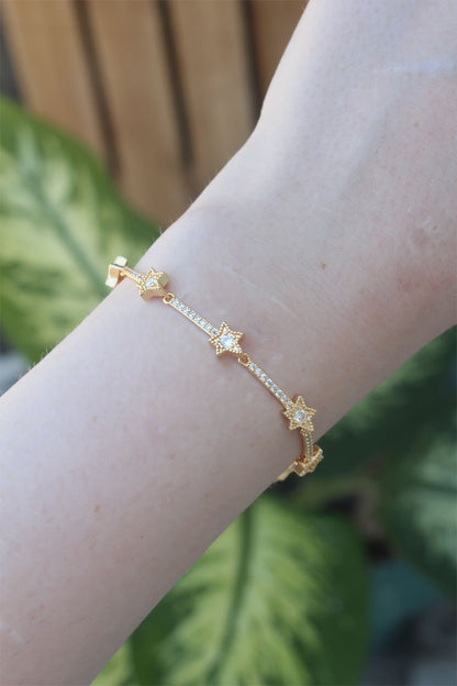 VIP Series Brass Zircon Stone Gold Color Halley Model Bracelet