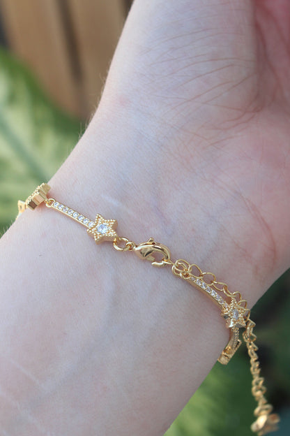 VIP Series Brass Zircon Stone Gold Color Halley Model Bracelet