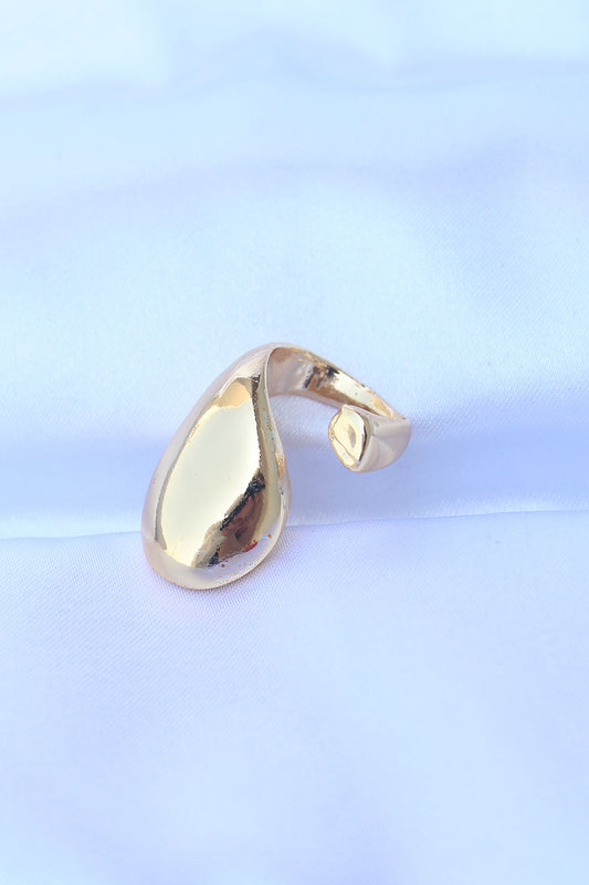 Brass Gold Color Adjustable Large Domed Ring