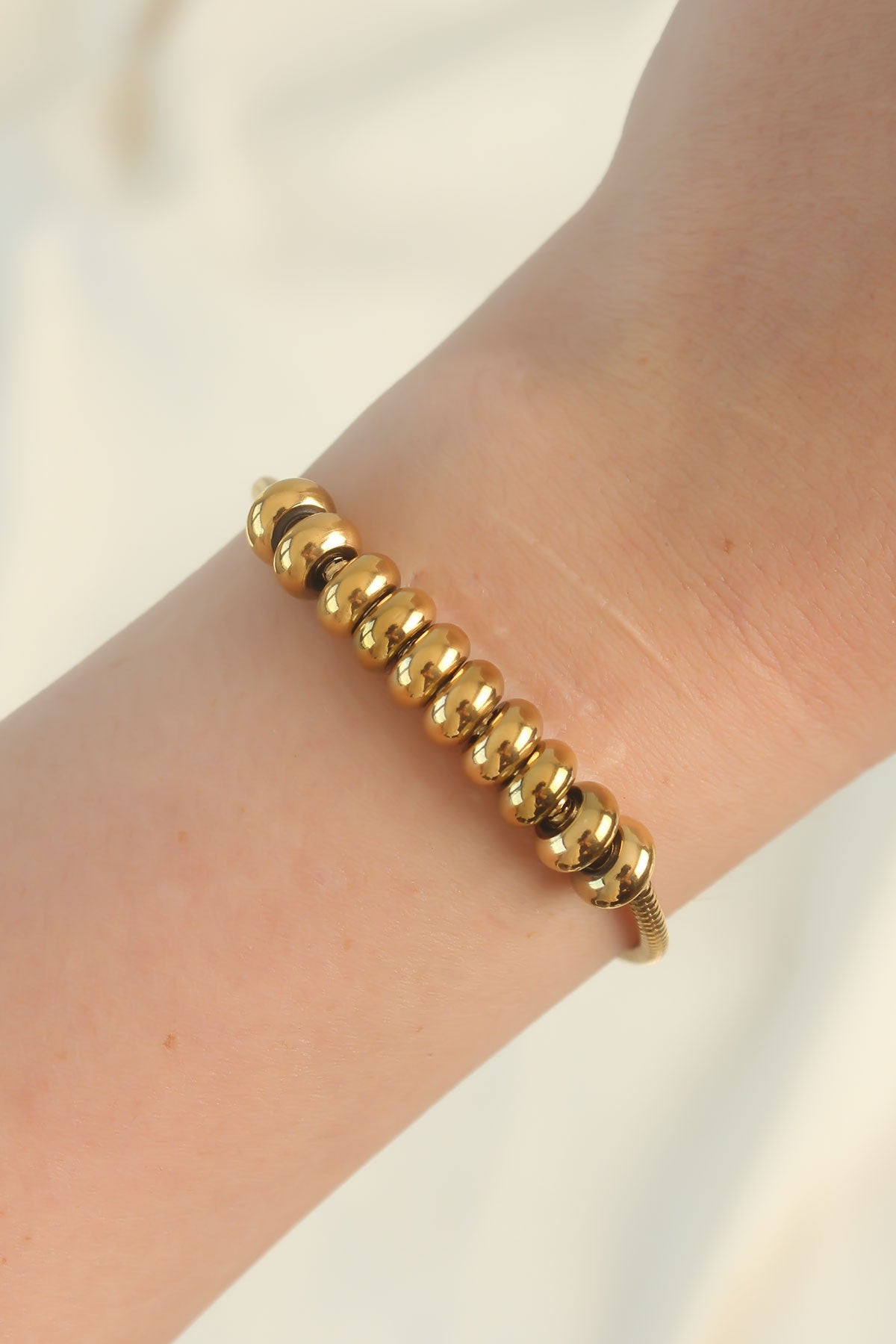 316L Steel Gold Color Oval Figured Bracelet