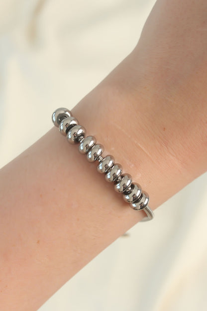 316L Steel Silver Color Oval Figured Bracelet