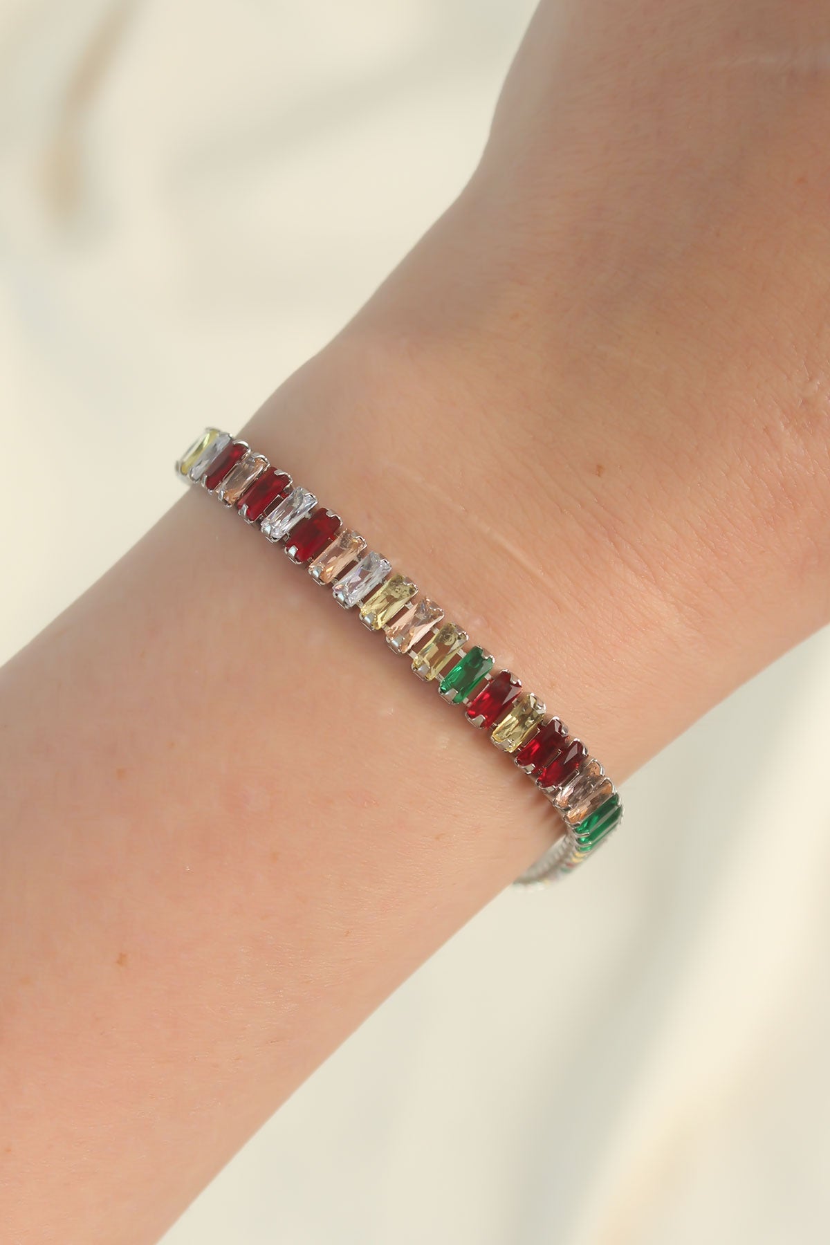 316L Steel Silver Color Colorful Waterway Design Bracelet