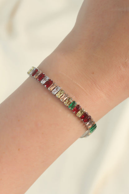 316L Steel Silver Color Colorful Waterway Design Bracelet