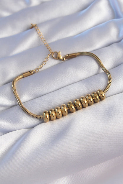 316L Steel Gold Color Oval Figured Bracelet