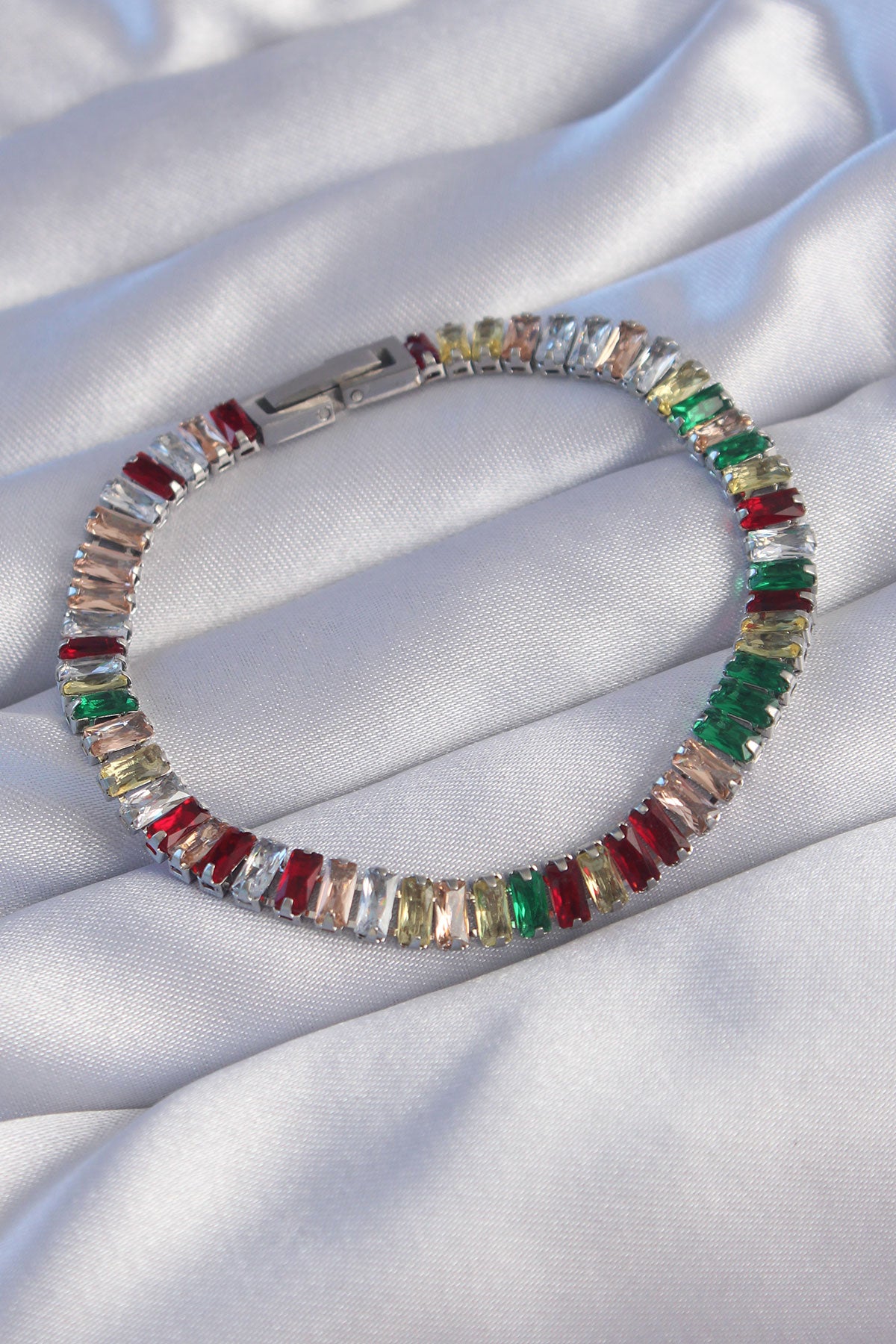 316L Steel Silver Color Colorful Waterway Design Bracelet