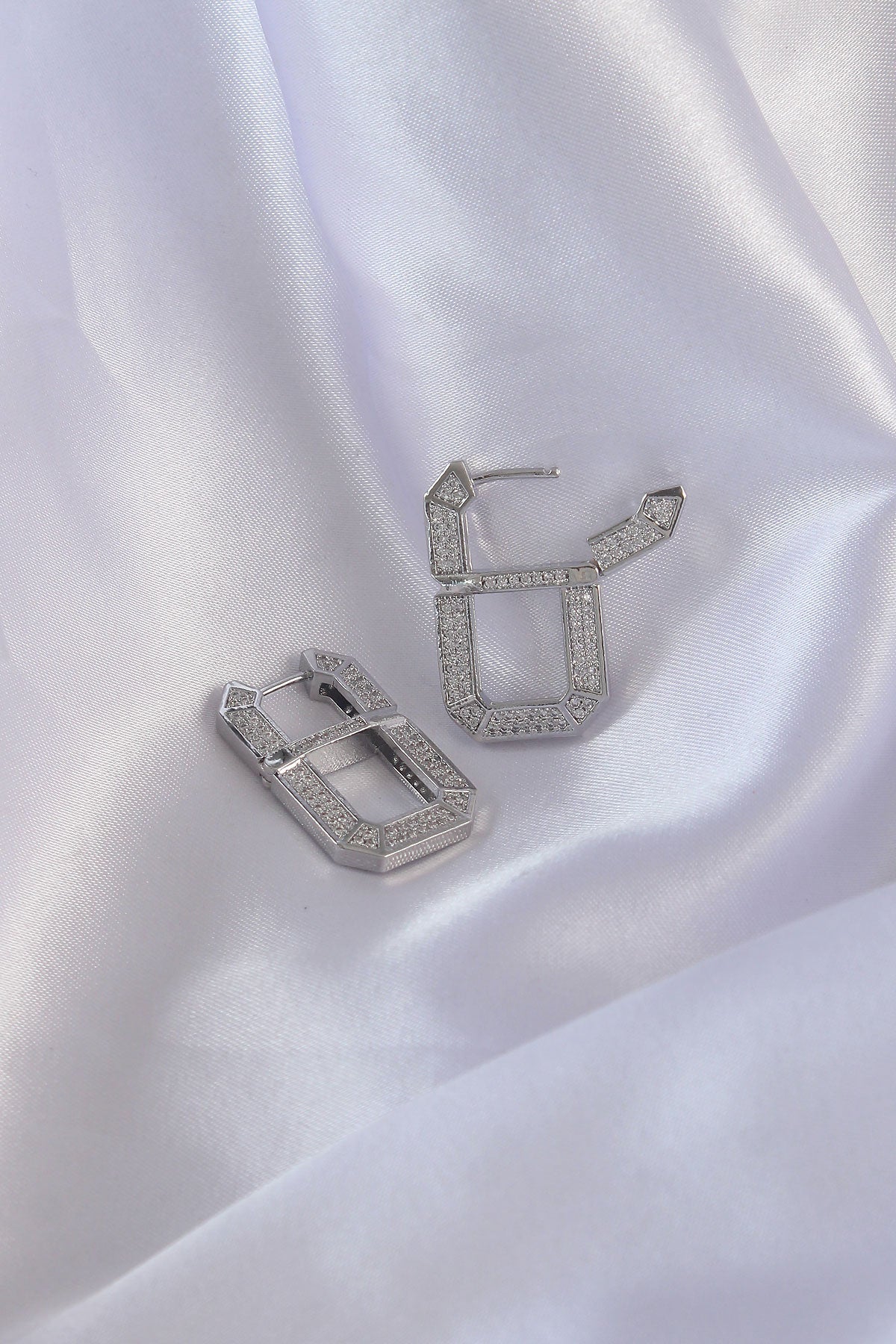 VIP Series Brass Silver Color Zircon Stone Serenay Earrings