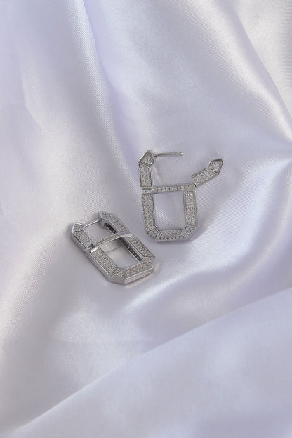 VIP Series Brass Silver Color Zircon Stone Serenay Earrings