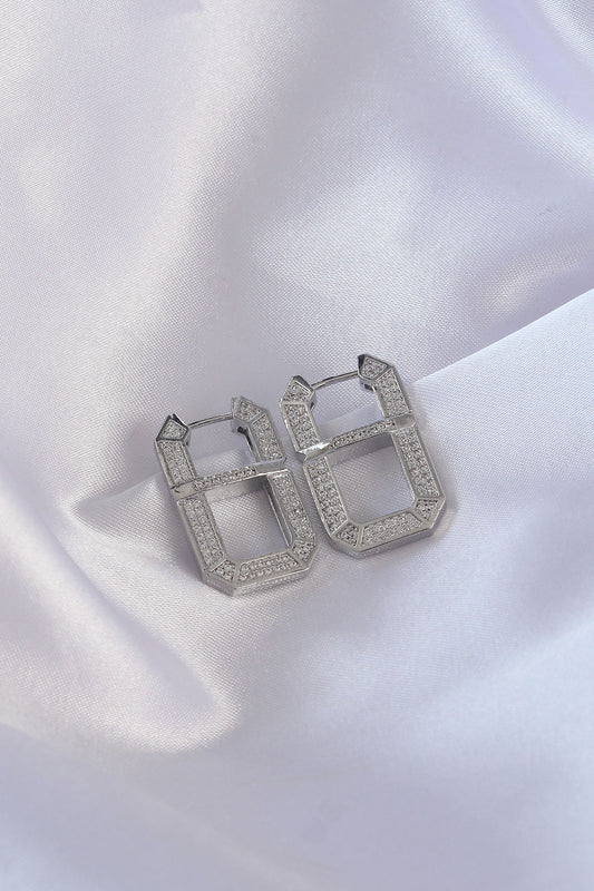 VIP Series Brass Silver Color Zircon Stone Serenay Earrings