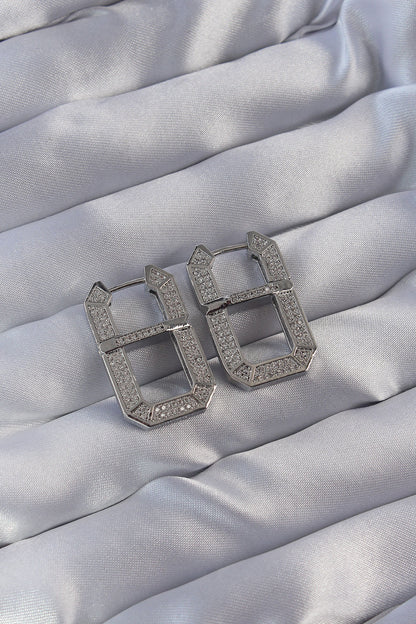 VIP Series Brass Silver Color Zircon Stone Serenay Earrings