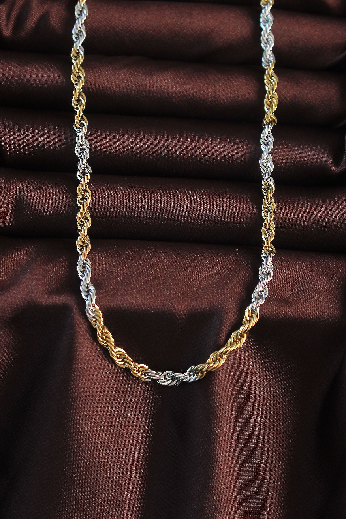 316L Steel Double Color Twist Design Necklace