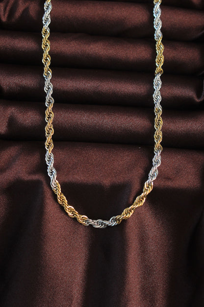 316L Steel Double Color Twist Design Necklace
