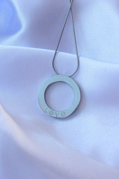 316L Steel Silver Color Zircon Stone Model Necklace