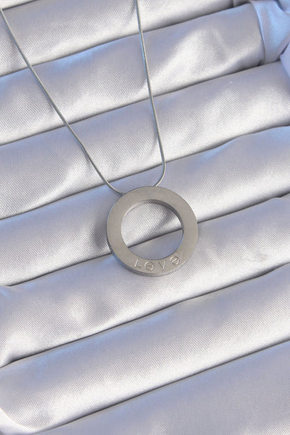 316L Steel Silver Color Zircon Stone Model Necklace