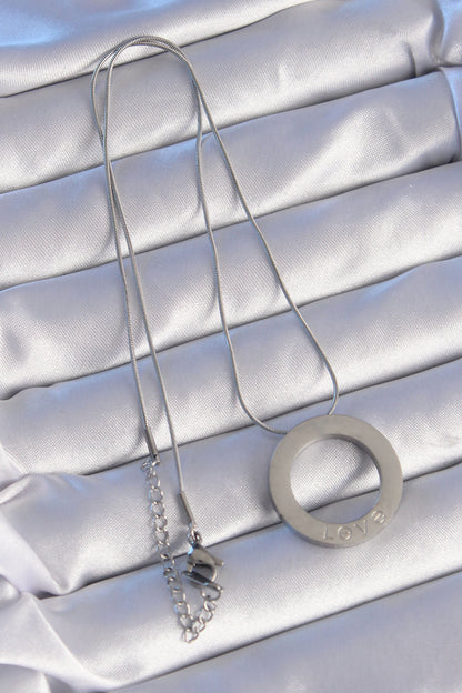 316L Steel Silver Color Zircon Stone Model Necklace