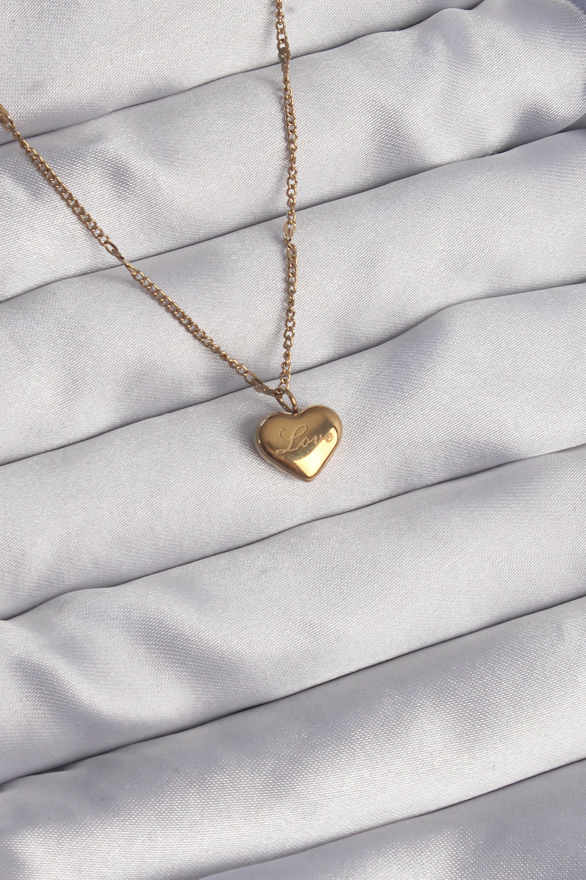 316L Steel Gold Color Heart Model Love Necklace
