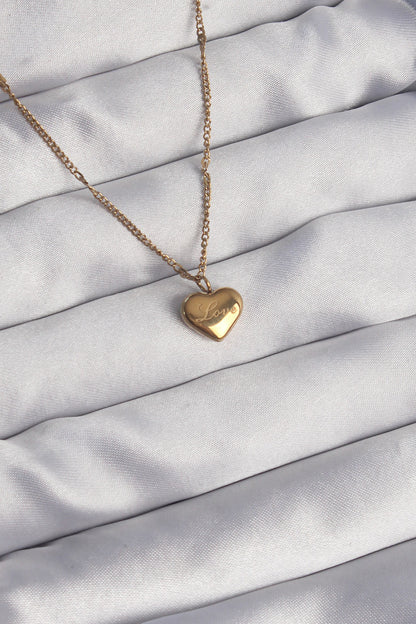 316L Steel Gold Color Heart Model Love Necklace