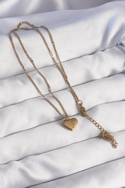 316L Steel Gold Color Heart Model Love Necklace