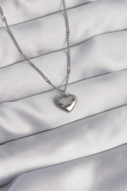 316L Steel Silver Color Heart Model Love Necklace