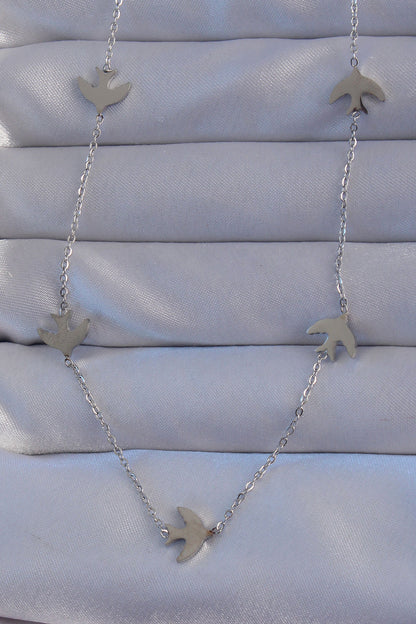316L Steel Silver Color Bird Model Necklace