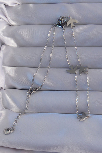 316L Steel Silver Color Bird Model Necklace