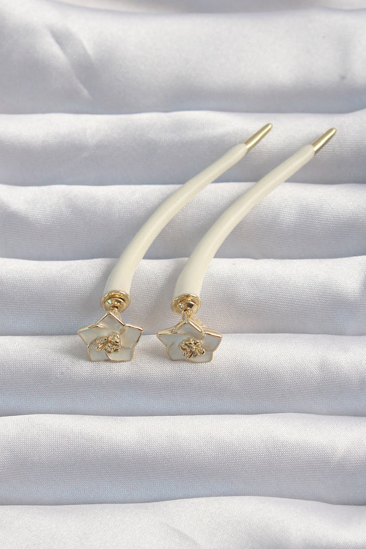 Brass Cream Color Botega Earrings