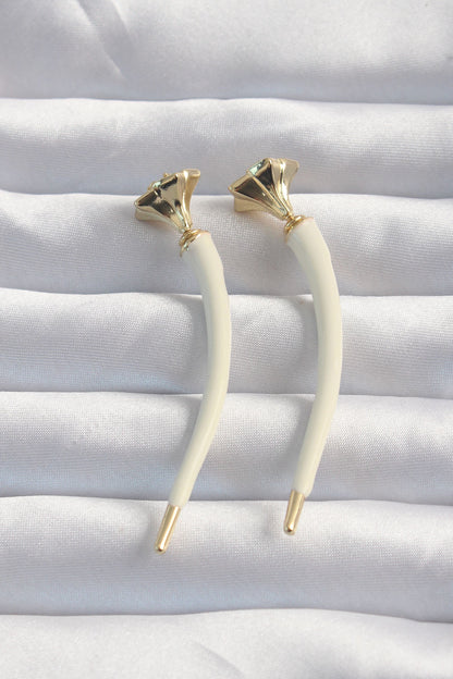 Brass Cream Color Botega Earrings